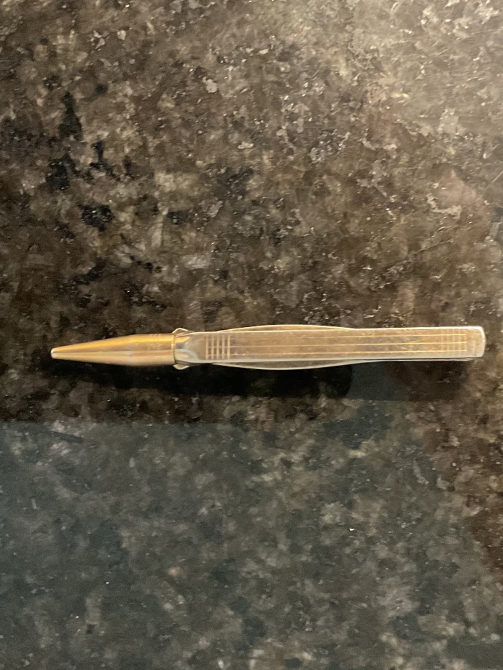 Gold Tone Mechanical Pencil Tie Clip